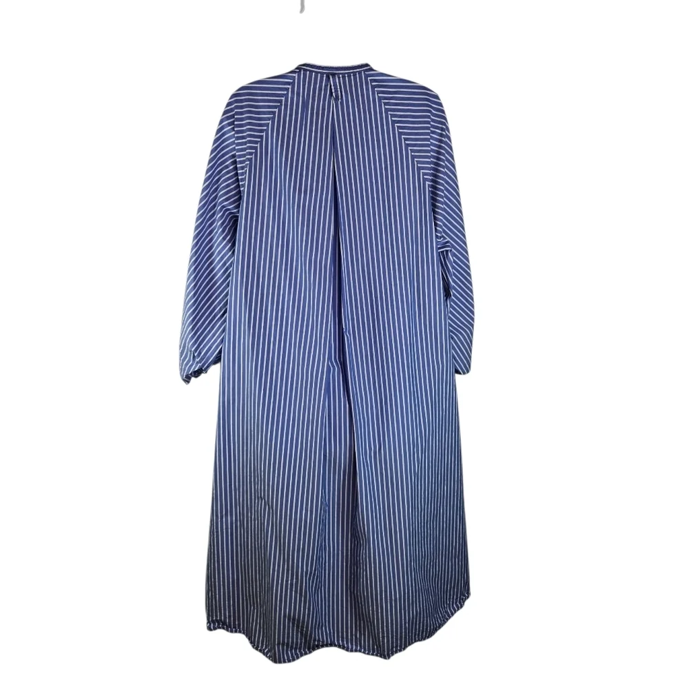 COS Voluminous Poplin Blue White Striped Balloon Oversized Long Midi Dress - Picture 6 of 16
